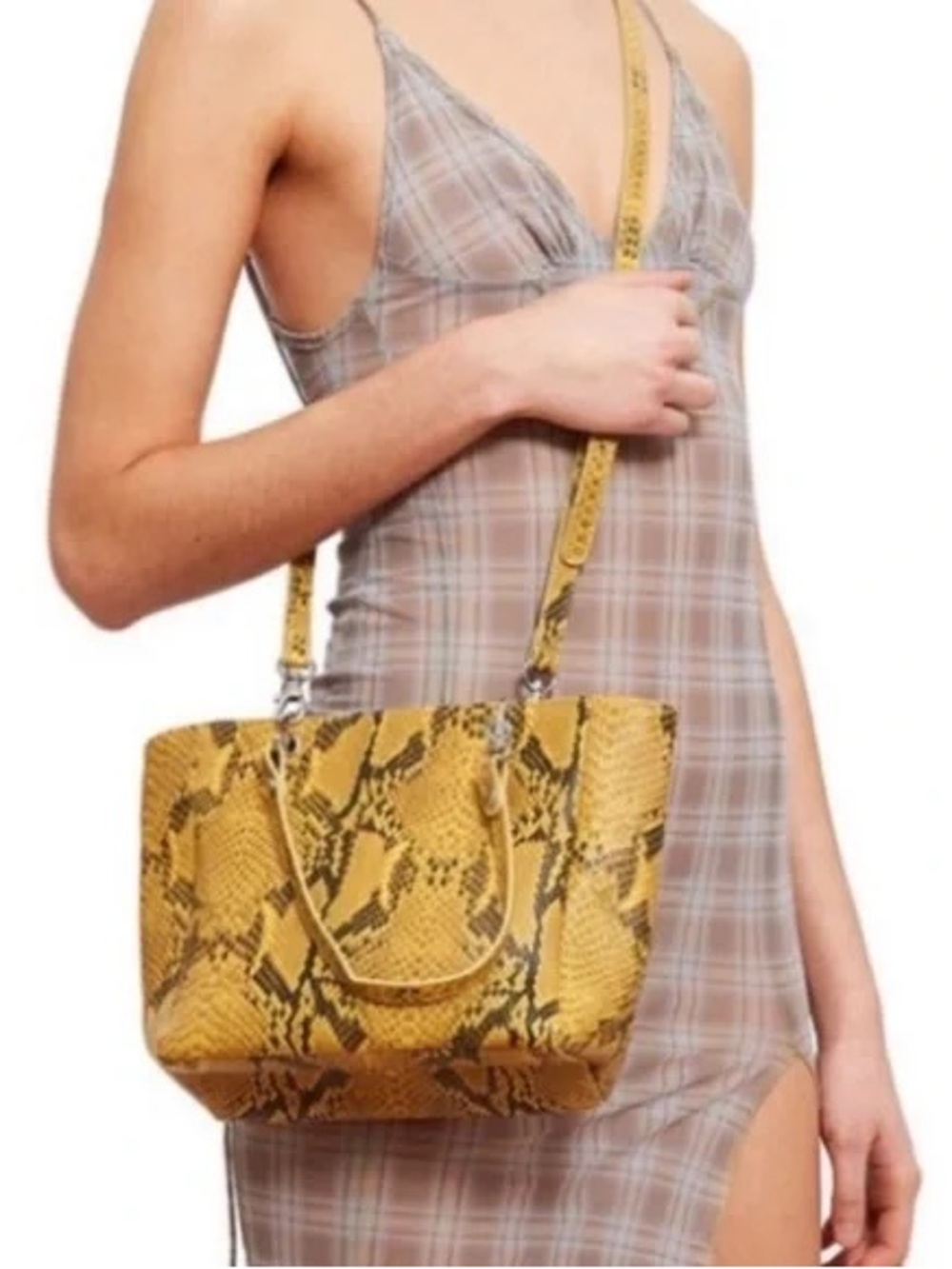 Opening Ceremony Callipygian Leather Mini Snake Print Clasp Bag